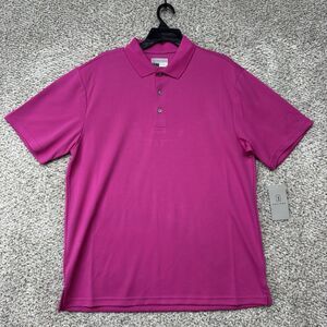 PGA Tour Air Flux Golf Polo Shirt‎ Men's Hot Pink Short Sleeve Performance New